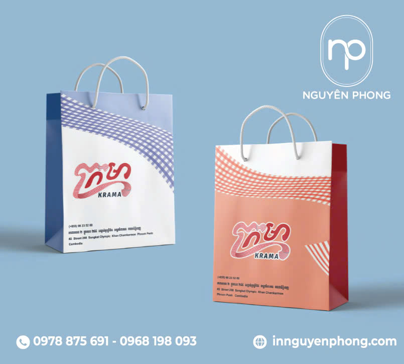 in túi giấy duplex uy tín tại xưởng in Nguyên Phong
